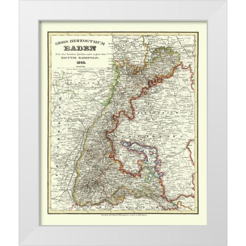 Baden Wurttemberg Germany - Radefeld 1860 White Modern Wood Framed Art Print by Radefeld