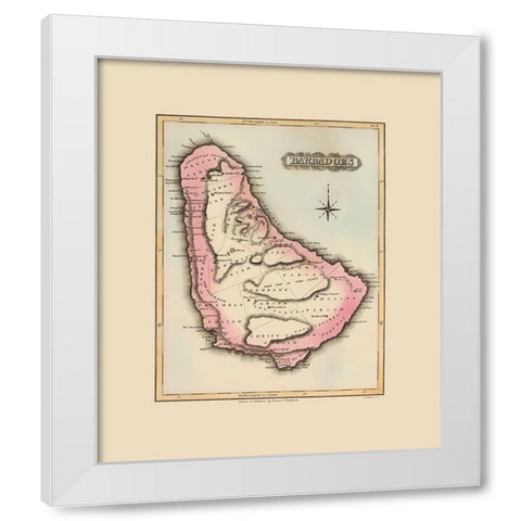 Barbados - Lucas 1823 White Modern Wood Framed Art Print by Lucas