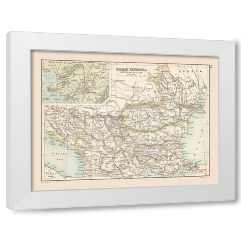 Northern Balkan Peninsula Europe - Bartholomew White Modern Wood Framed Art Print by Bartholomew