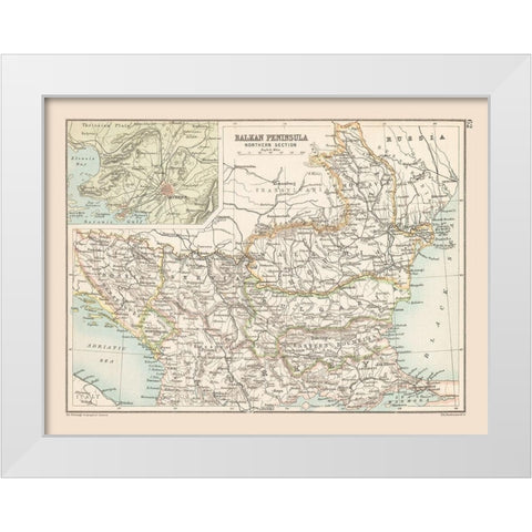 Northern Balkan Peninsula Europe - Bartholomew White Modern Wood Framed Art Print by Bartholomew