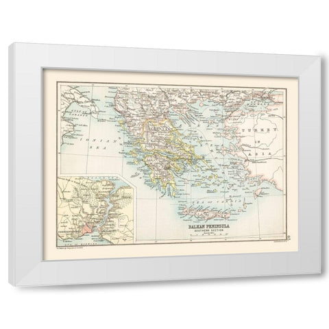 Southern Balkan Peninsula Europe - Bartholomew White Modern Wood Framed Art Print by Bartholomew