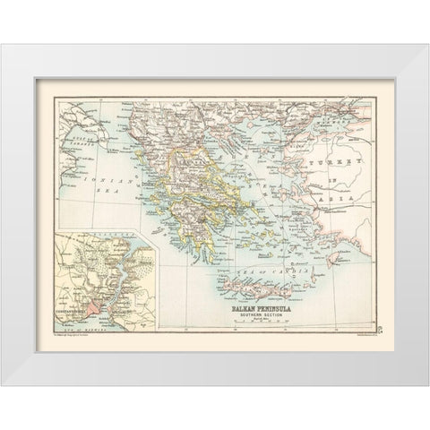 Southern Balkan Peninsula Europe - Bartholomew White Modern Wood Framed Art Print by Bartholomew