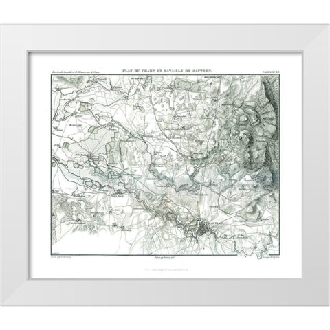 Battle of Bautzen Field Plan - Thiers 1866 White Modern Wood Framed Art Print by Unknown