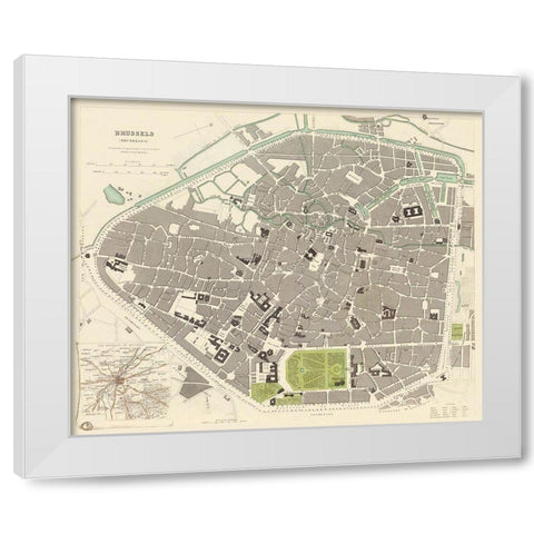 Brussels Belgium Benelux - Chapman 1834 White Modern Wood Framed Art Print by Chapman