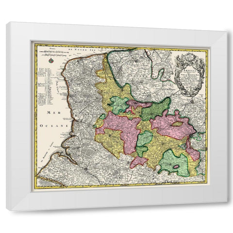 Artesia Belgium Benelux - Blaeu 1740 White Modern Wood Framed Art Print by Blaeu