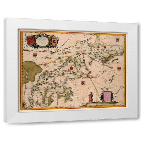 Bentheim Steinfurt Districts Germany - Blaeu 1635 White Modern Wood Framed Art Print by Blaeu
