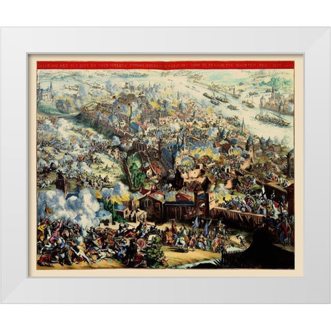 Eastern Europe Belgrade Siege Serbia White Modern Wood Framed Art Print by De Hooghe