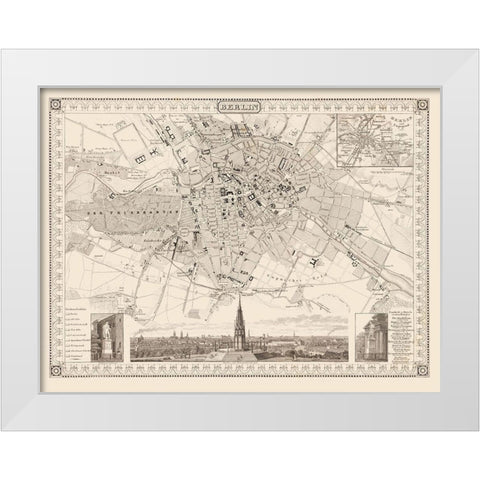 Berlin Germany - Meyer 1860 White Modern Wood Framed Art Print by Meyer