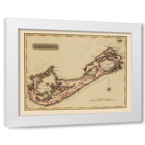 Bermuda - Lucas 1823 White Modern Wood Framed Art Print by Lucas