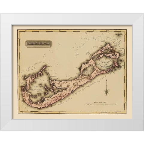 Bermuda - Lucas 1823 White Modern Wood Framed Art Print by Lucas