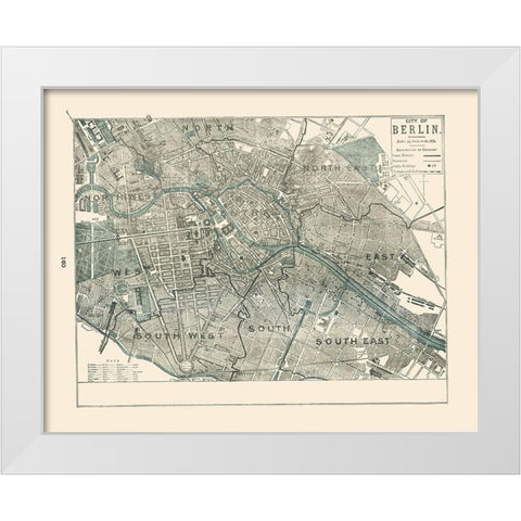 Berlin Germany - Rathbun 1893 White Modern Wood Framed Art Print by Rathbun