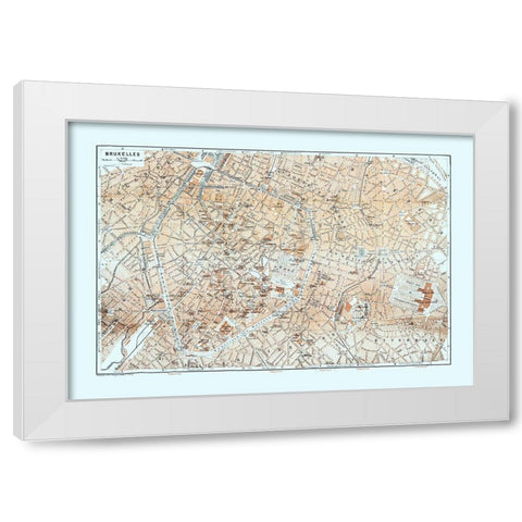 Brussels Belgium Europe - Baedeker 1910 White Modern Wood Framed Art Print by Baedeker