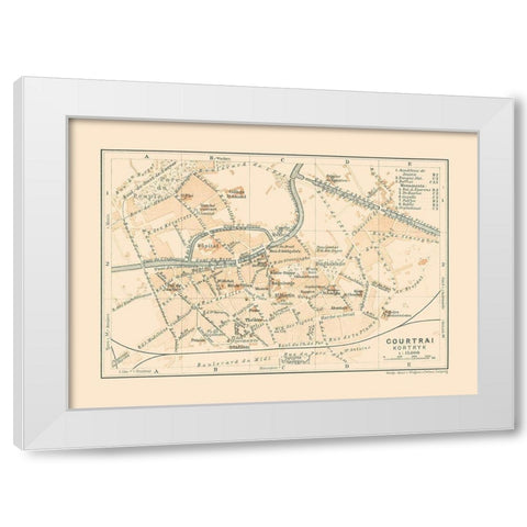 Courtrai Kortrijk Belgium Europe - Baedeker 1910 White Modern Wood Framed Art Print by Baedeker