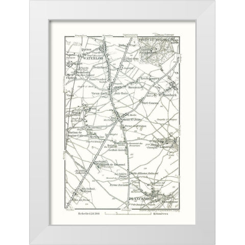 Waterloo Plancenoit Belgium Europe - Baedeker 1910 White Modern Wood Framed Art Print by Baedeker