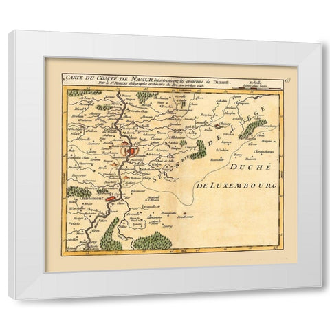 Dinant Environs Belgium - Robert 1748  White Modern Wood Framed Art Print by Robert