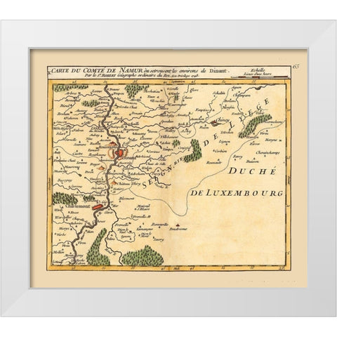 Dinant Environs Belgium - Robert 1748  White Modern Wood Framed Art Print by Robert