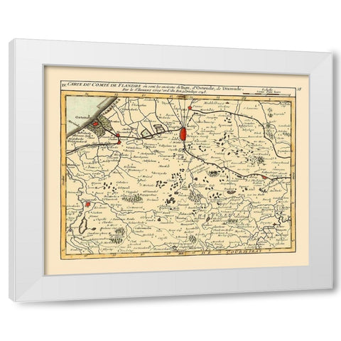Brugge Environs Belgium - Robert 1748  White Modern Wood Framed Art Print by Robert