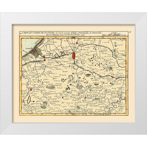 Brugge Environs Belgium - Robert 1748  White Modern Wood Framed Art Print by Robert