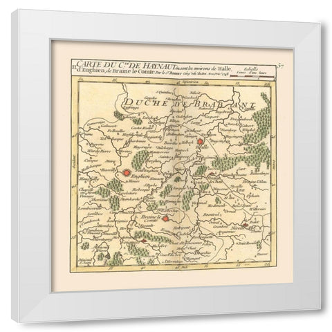 Halle Environs Belgium - Robert 1748  White Modern Wood Framed Art Print by Robert