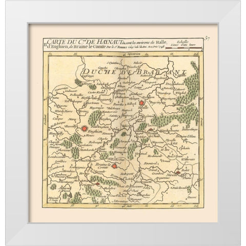 Halle Environs Belgium - Robert 1748  White Modern Wood Framed Art Print by Robert