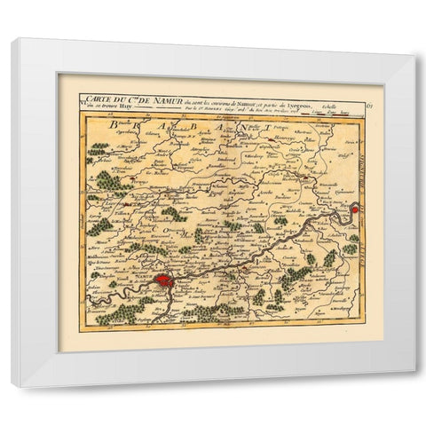 Namur Environs Belgium - Robert 1748  White Modern Wood Framed Art Print by Robert
