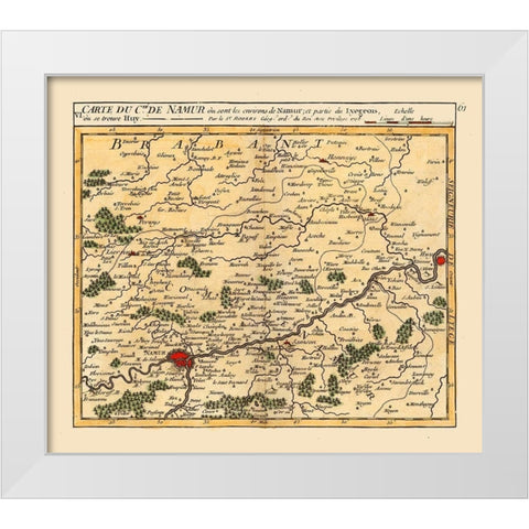 Namur Environs Belgium - Robert 1748  White Modern Wood Framed Art Print by Robert