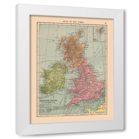 British Isles - Hammond 1910 White Modern Wood Framed Art Print by Hammond