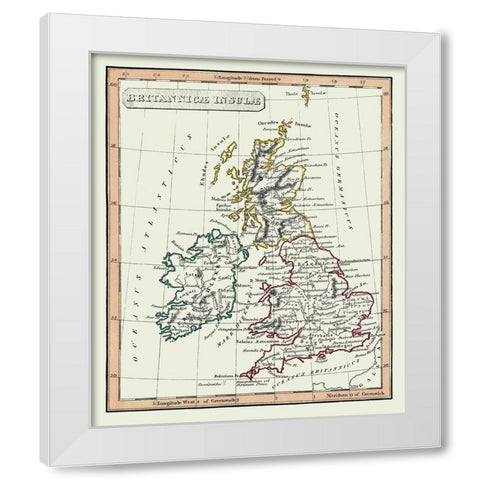 Ancient British Isles - Fenner 1830 White Modern Wood Framed Art Print by Fenner
