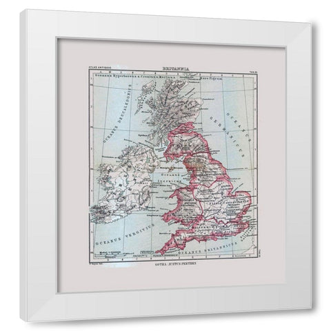 British Isles - Perthes 1896 White Modern Wood Framed Art Print by Perthes