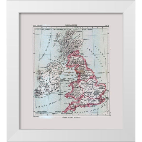 British Isles - Perthes 1896 White Modern Wood Framed Art Print by Perthes