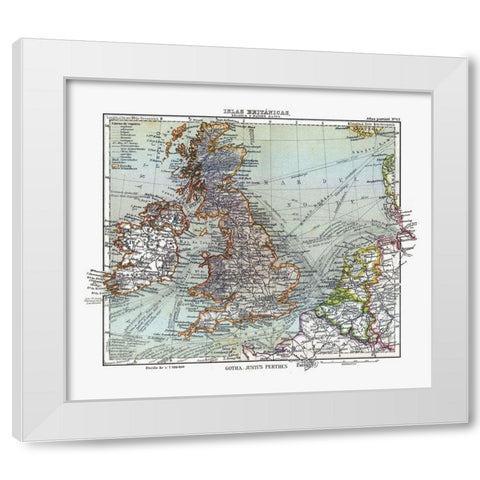 Ireland England France Belgium - Perthes 1921 White Modern Wood Framed Art Print by Perthes