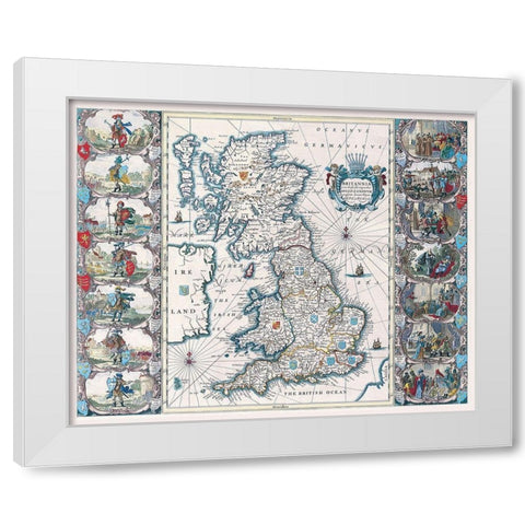 German Sea British Ocean British Isles White Modern Wood Framed Art Print by Unknown