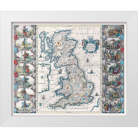 German Sea British Ocean British Isles White Modern Wood Framed Art Print by Unknown