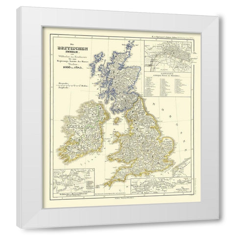 Tudors 1066-1485 British Isles - Spruner 1839 White Modern Wood Framed Art Print by Spruner