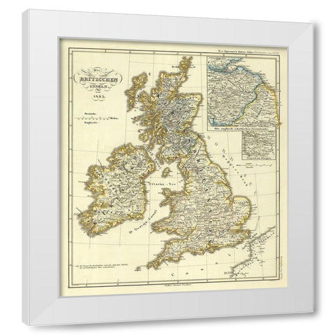 British Isles - Spruner 1485 White Modern Wood Framed Art Print by Spruner
