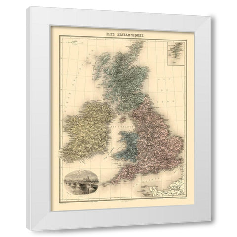 British Isles - Scotland - Migeon White Modern Wood Framed Art Print by Migeon