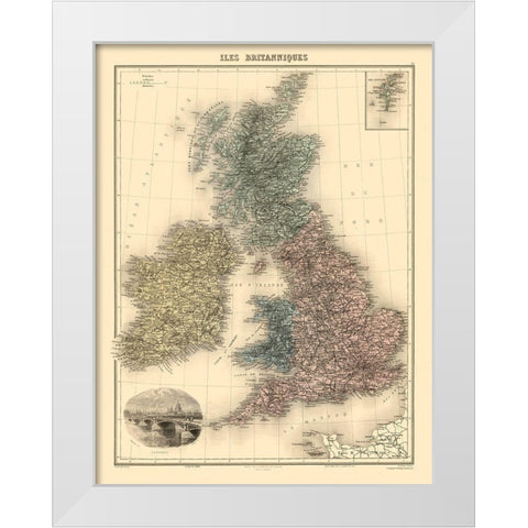 British Isles - Scotland - Migeon White Modern Wood Framed Art Print by Migeon