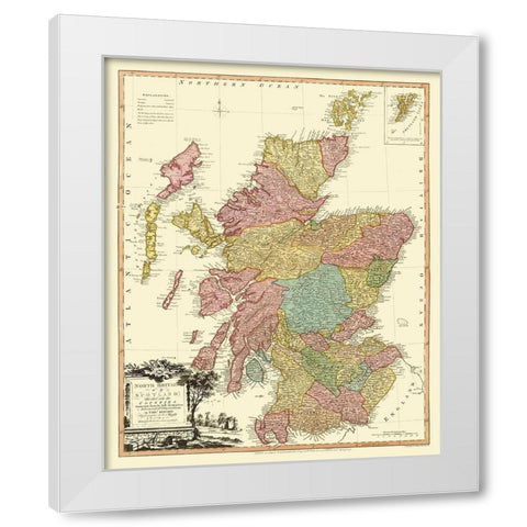 North Britain - Scotland - Counties - Faden 1778 White Modern Wood Framed Art Print by Faden