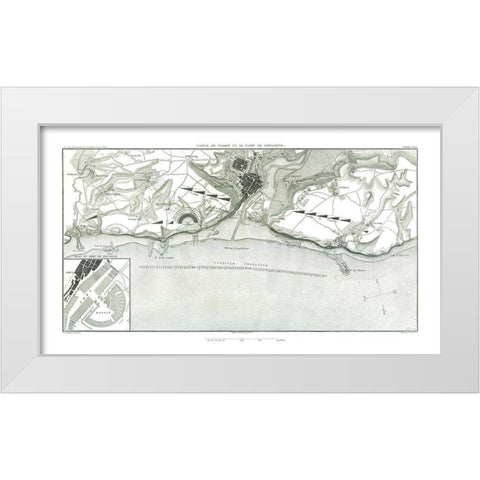 Boulogne-sur-Mer, Basin and Camp France White Modern Wood Framed Art Print by Unknown