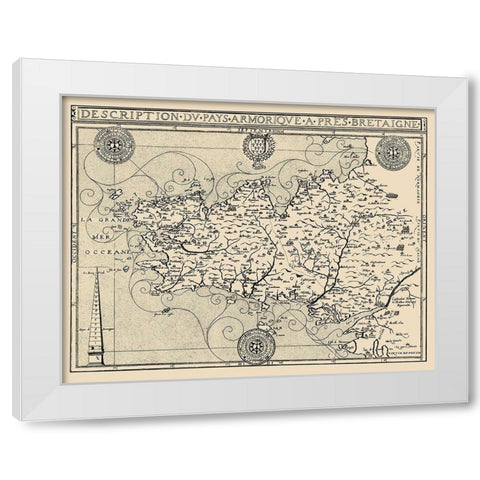 Brittany Region France - Tavernier 1641 White Modern Wood Framed Art Print by Tavernier