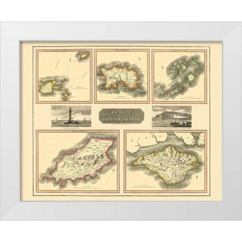 Remote British Isles France - Thomson 1817 White Modern Wood Framed Art Print by Thomson