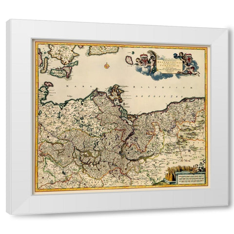 Brandenburg Germany - De Wit 1688 White Modern Wood Framed Art Print by De Wit