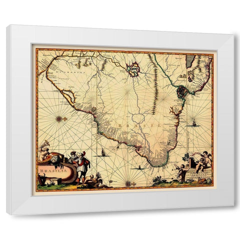 South America Brazil - Arciszeweski 1600 White Modern Wood Framed Art Print by Arciszeweski