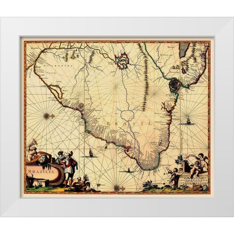 South America Brazil - Arciszeweski 1600 White Modern Wood Framed Art Print by Arciszeweski