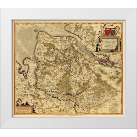 Bremen Verden Duchies Germany - De Wit 1688 White Modern Wood Framed Art Print by De Wit