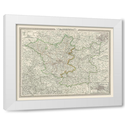 Brandenburg Germany - Weimar 1827 White Modern Wood Framed Art Print by Weimar