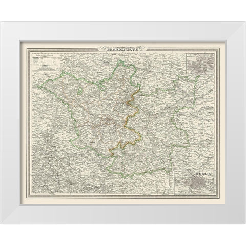 Brandenburg Germany - Weimar 1827 White Modern Wood Framed Art Print by Weimar