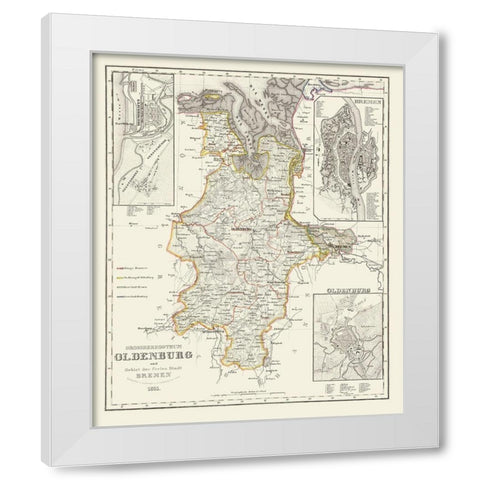 Bremen Oldenburg Germany - Gotthard 1851 White Modern Wood Framed Art Print by Gotthard