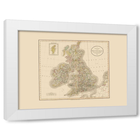 British Isles - Cary 1807 White Modern Wood Framed Art Print by Cary