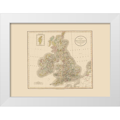 British Isles - Cary 1807 White Modern Wood Framed Art Print by Cary
